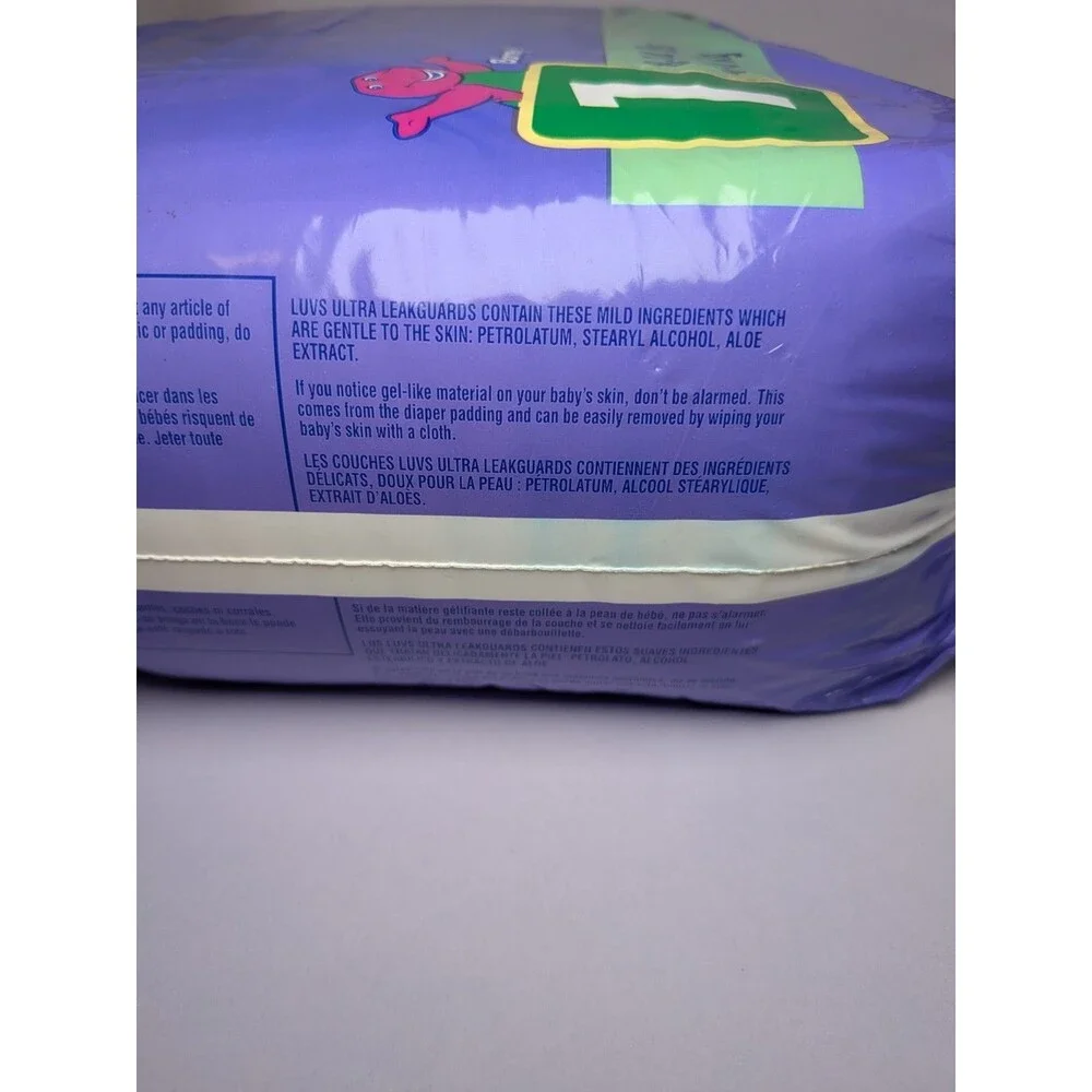 Luvs Vintage 2002 Size 1 Barney Diapers Ultra Leakguards SEALED New 56 Vtg Rare